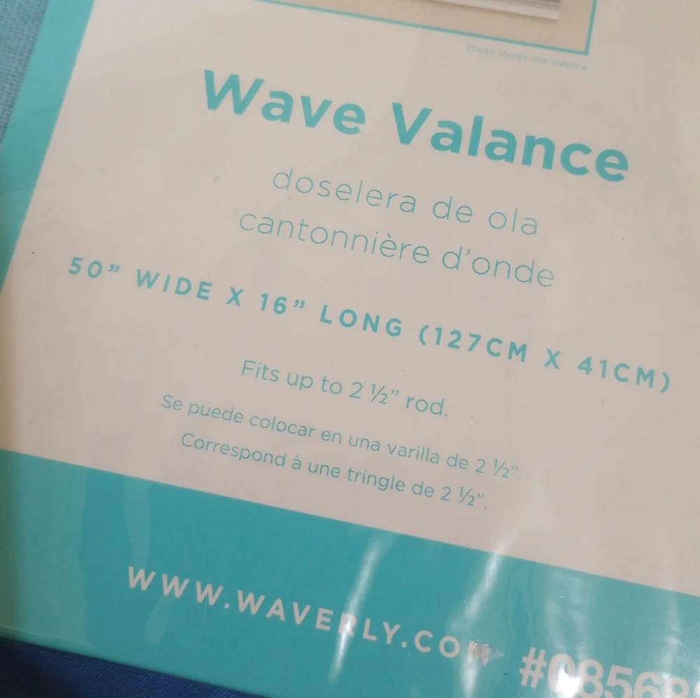 NEW Waverly Lovely Lattice Teal Wave Window Valance 50